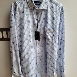 Mens - BUGATCHI UOMO Striped Dress Shirt - Size XL